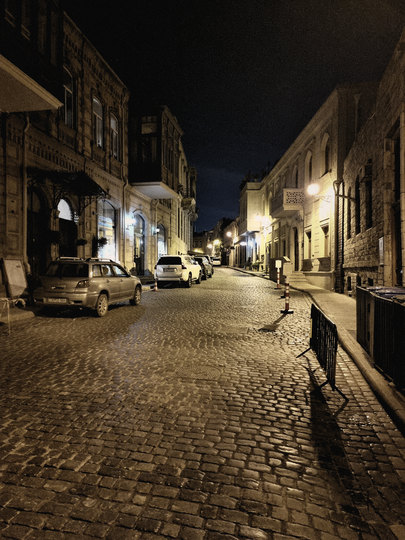 Cobbled street in central Baku