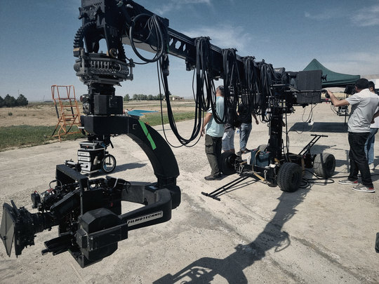 Camera crane ready for the next setup