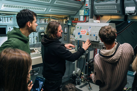 The crew working on the robot